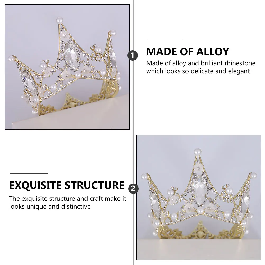 

Hair Accessories Pearl Flower Headband Bride The Crown Princess Tiara Crowns Alloy Wedding Royal Bridal