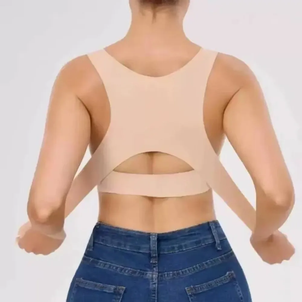 Seamless Posture Corrector Bra Front Closure Anti-Sagging Back Support Underwear Breathable Shaping Lingerie for Women