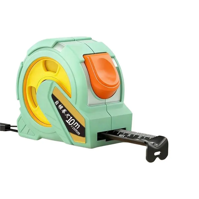 PORK-Thickened ABS Housing 10M Meter Self-Locking Tape Measure Double-Sided Blade Horn Buckle, Sturdy Design