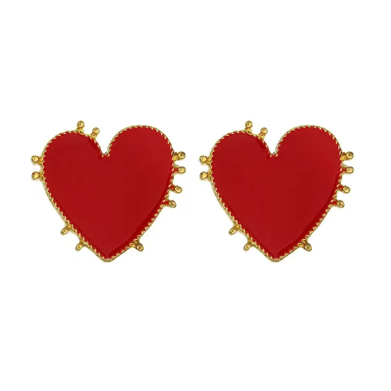 2024 New Fashion Exaggerated Red Love Earrings