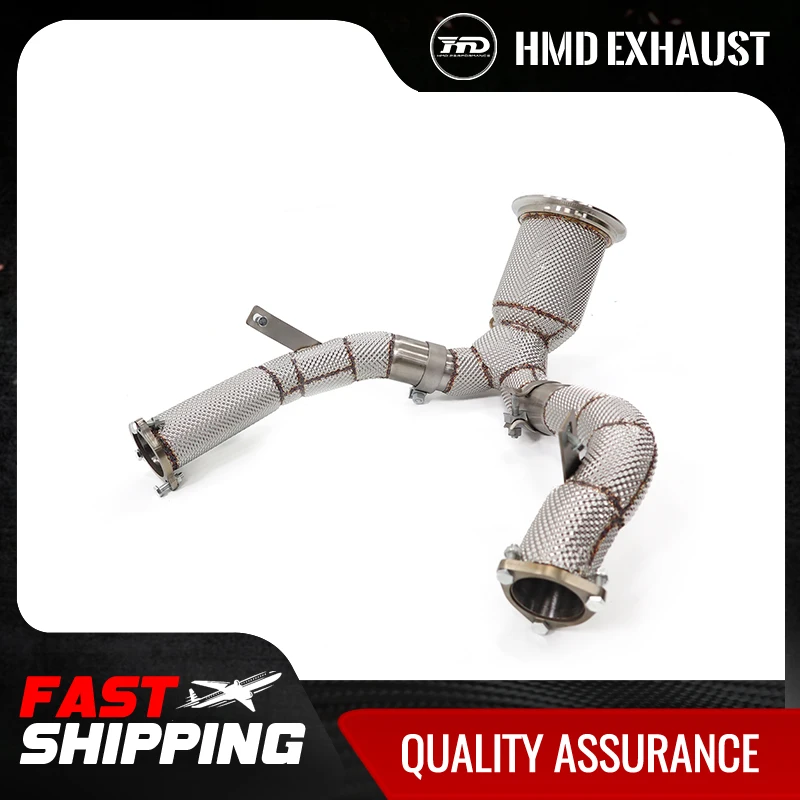 

HMD Exhaust System High Flow Performance Downpipe for Audi A6 A7 C8 3.0T Version With Heat Shield Racing Pipe