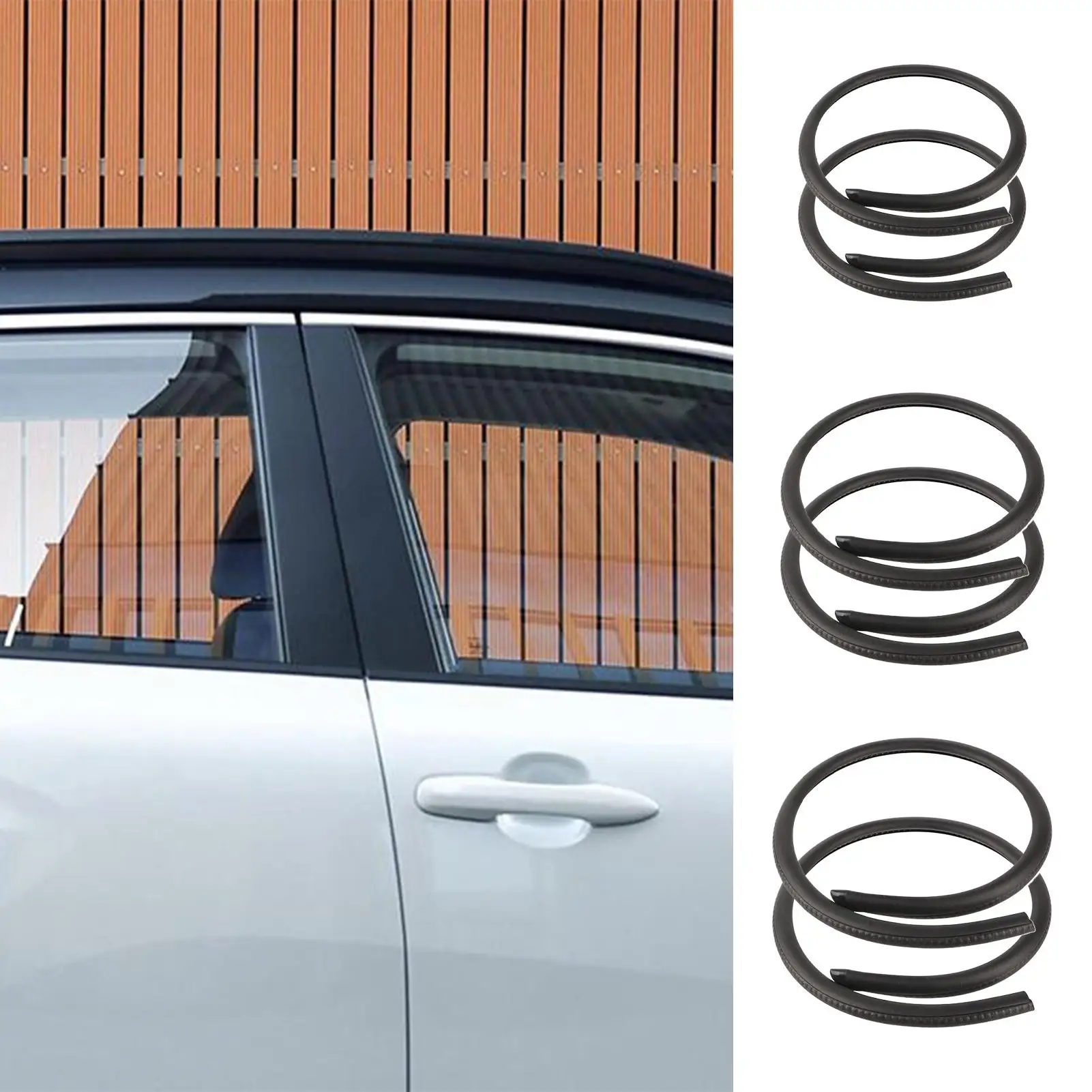 2PCS B-Pillar Sealing Strip For Car 2/1.6M Soundproof Rubber Edge Trim Heavy Duty Vehicle Window Gasket Sealer ForTruck Suv Boat