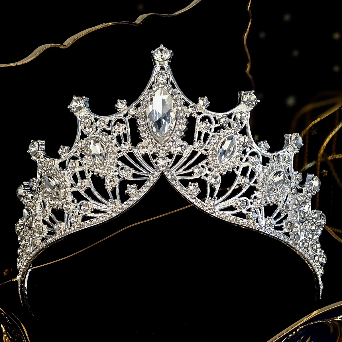 Baroque Crystal Queen Crown Classic Party Occasions diademi per le donne gioielli di Halloween principesse copricapo accessori