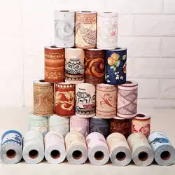 5M Self-adhesive Waist Line Wallpaper Waterproof PVC Wall Border Baseboard Stickers Decals Home Decoration