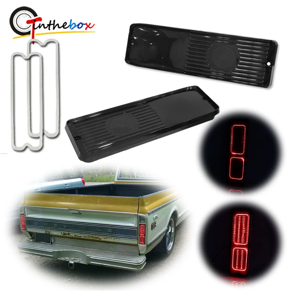 

Gtinthebox Smoked / Clear / Red Lens Red LED Car Rear Tail/Brake Lights For Chevy & GMC Trucks (Fleetside/Wideside) 1967-1972