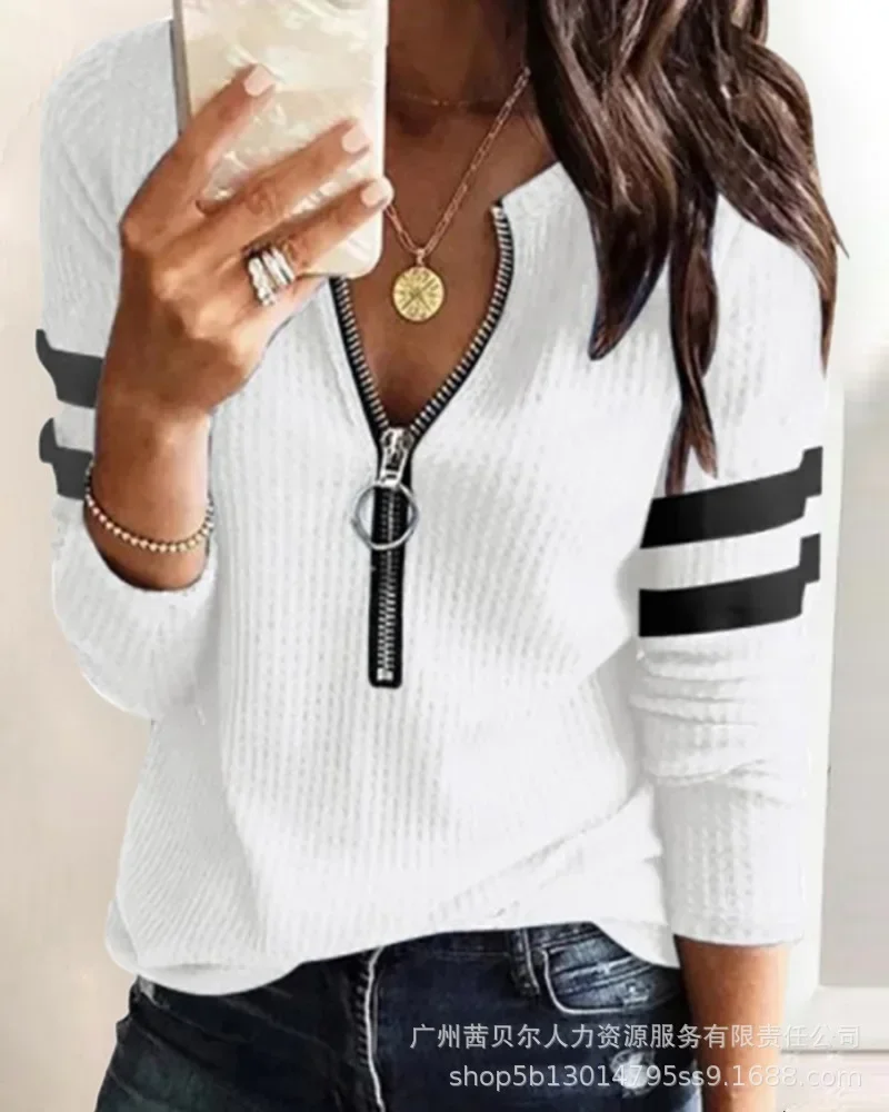 Womens Tops Spring and Autumn Knitted TShirt Long Sleeves Women Clothing