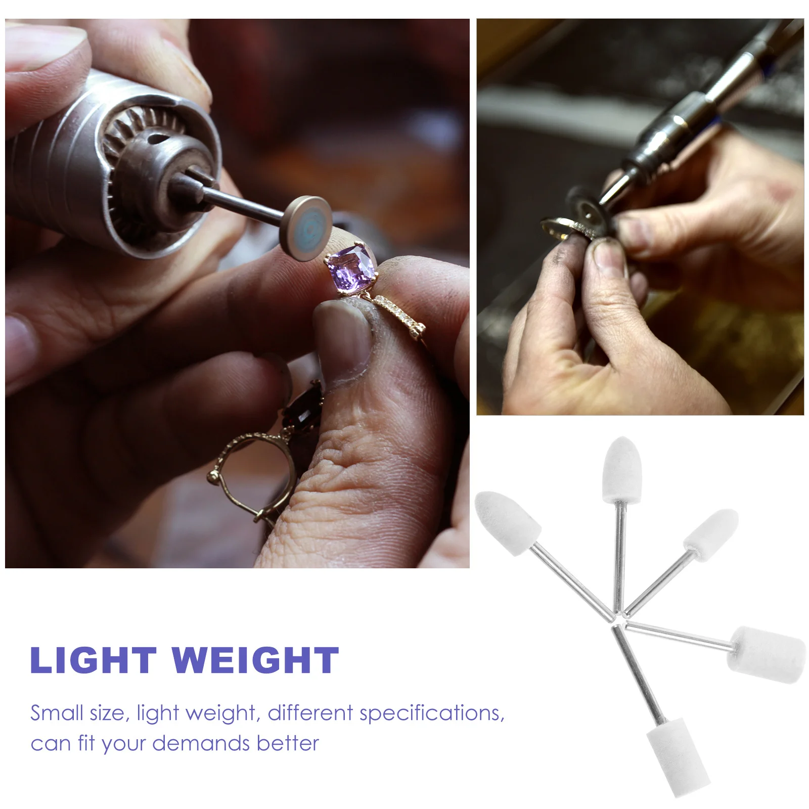 

25Pcs Wool Felt Grinding Heads Polishing Bits Buffing Wheels Professional Polisher Tools for Nails Jewelry Watch Buffing Wheels