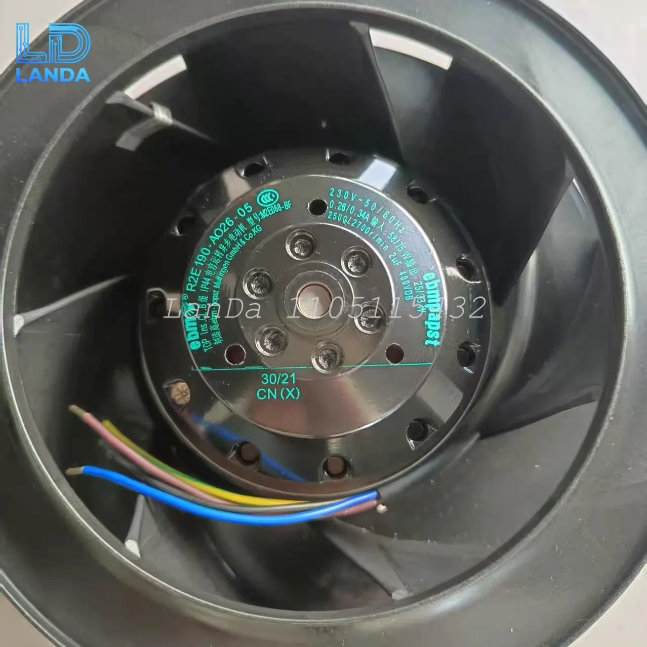 

New Original Centrifugal Fan R2E190-AO26-05/D4/C5/D3 220-230V 50/60Hz 0.26/0.34A 58/75W 2500/2700r/min 240Pa