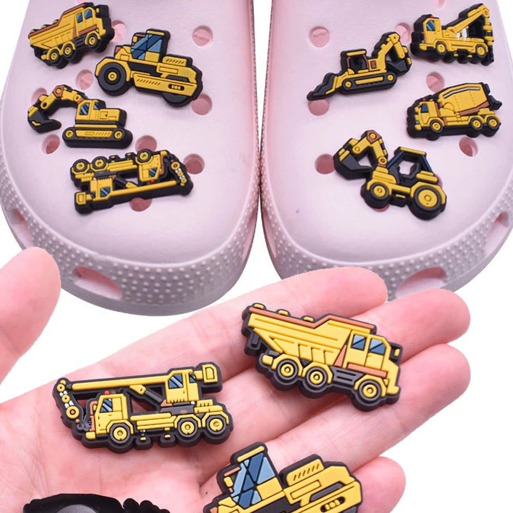 Accesorios para zapatos de PVC de 1 piezas para Crocs, dijes amarillos para sandalias de coche, hebilla para niños, alfileres de decoración para Jeans, regalo para x-mas