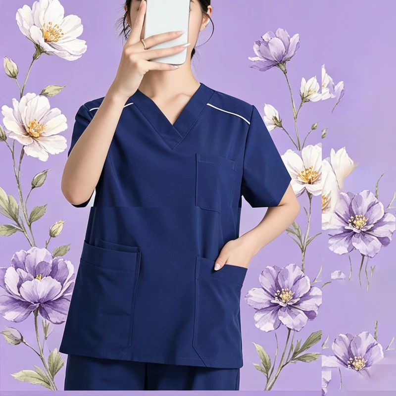 Elastic quick-drying hand scrub suit operating room scrub suit dental and oral hospital nurse uniform