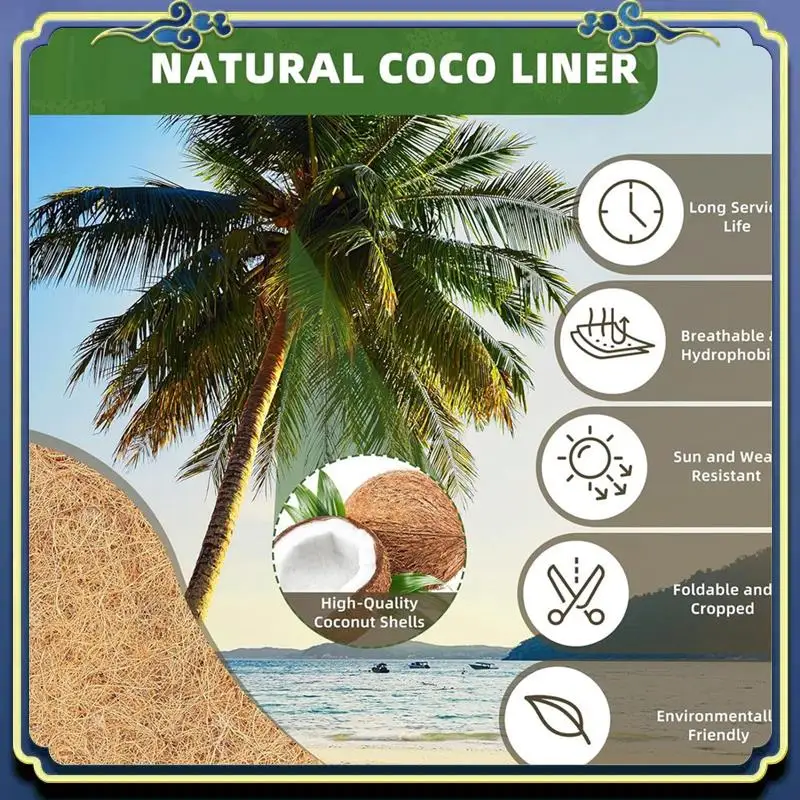 Latest 30 Inch 3 Pack Trough Liners, Coconut Coir Fiber For Wall Basket Planters, Window Box Liners, Garden Planter Baskets Dura