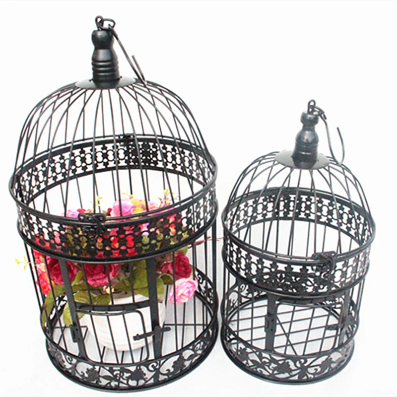 Modern Metal Bird Cage European Wrought Iron Bird Cage Wedding Decoration Flower Cage Ornaments Flower Pot Succulent Bird Cage