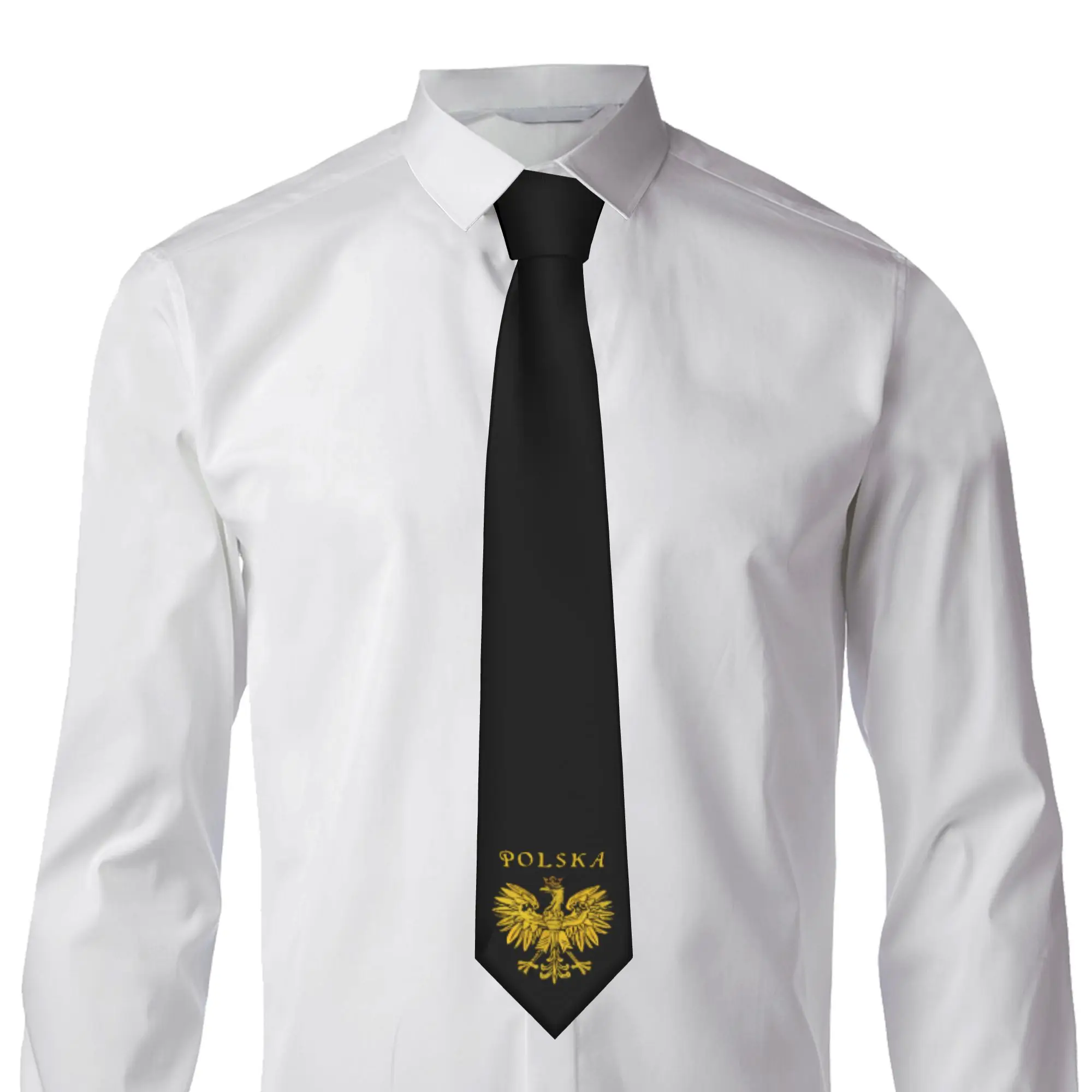 Poland Traditional Polish Tie Men's Fashion Silk Flag Of Poland Eagle Necktie for Party