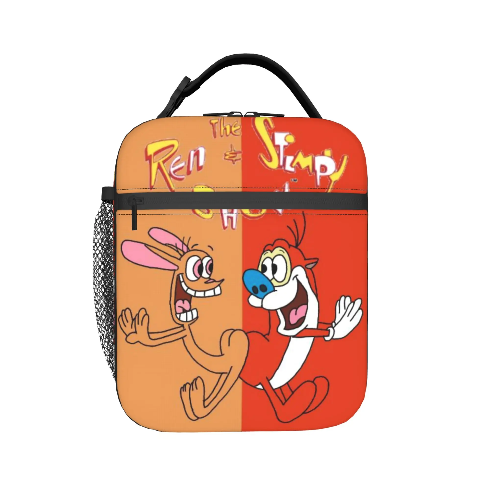 Duo Rucksack Ren & Stimpy  Insulated Lunch Bags for Men Women  Food Container Portable Cooler Thermal Lunch Boxes
