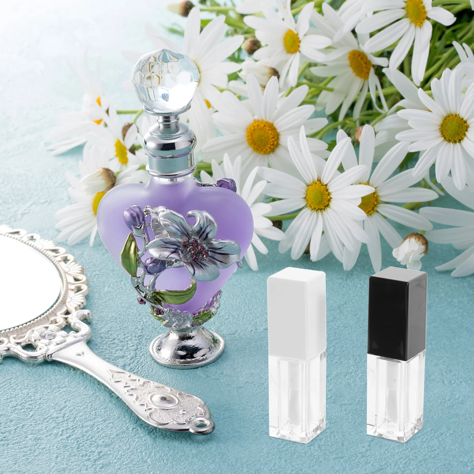 12개입 립밤 튜브 리필 가능 투명 빈 소형 립글로스 용기 DIY 컬러 홀더 여행용 휴대용 화장품 보관