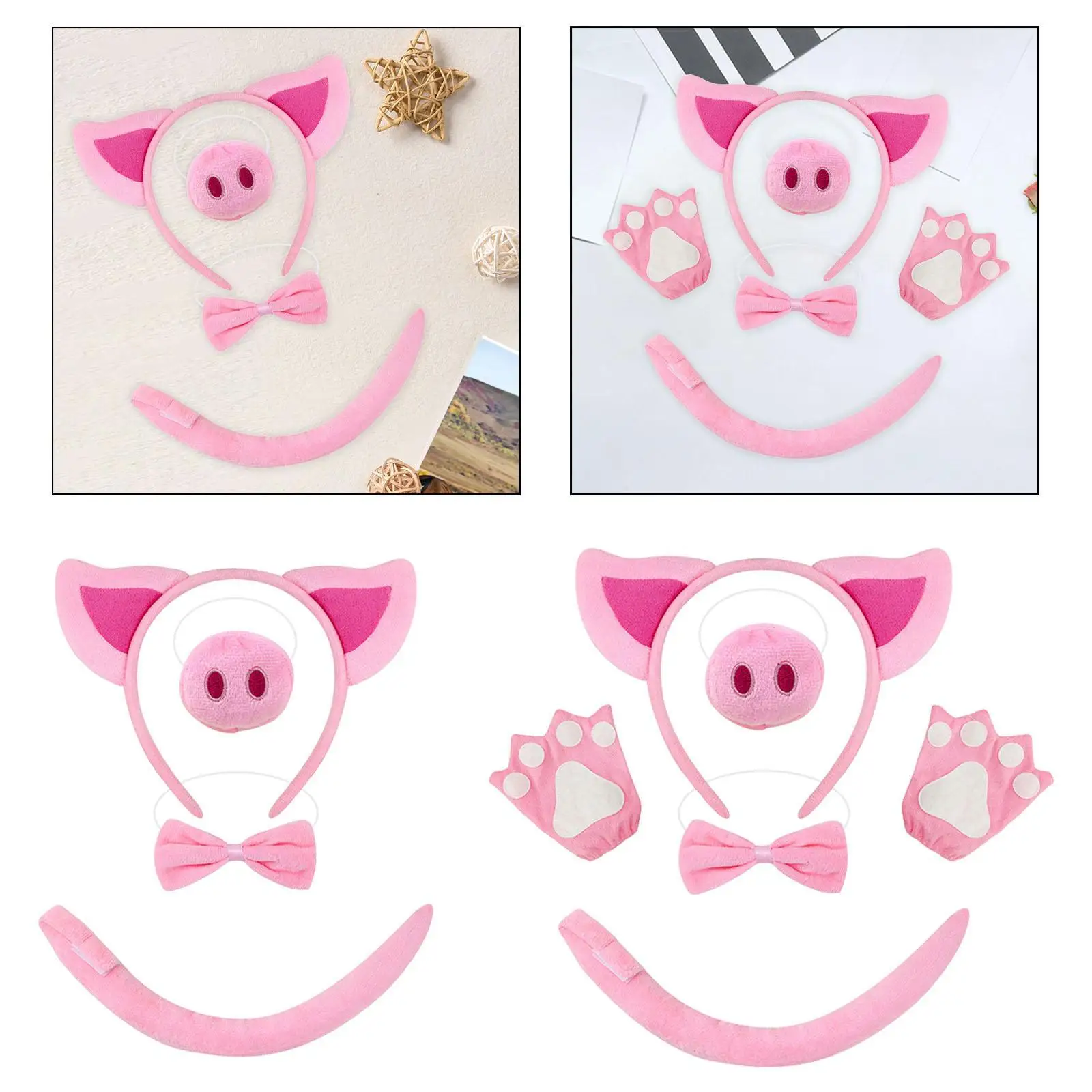 

Pig Costume Set Photo Props Accessories Headwear Dress up Animal Cosplay for
