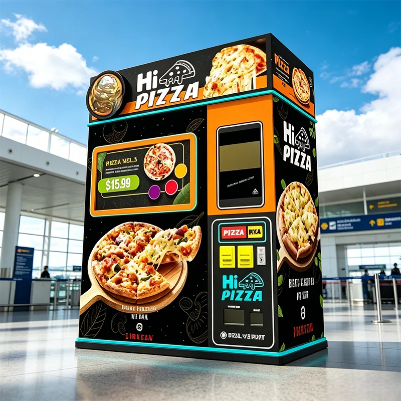 Pizza Vending Machine with Dual Hopper for Two Pizza Sizes 7 Inch and 10 Inch