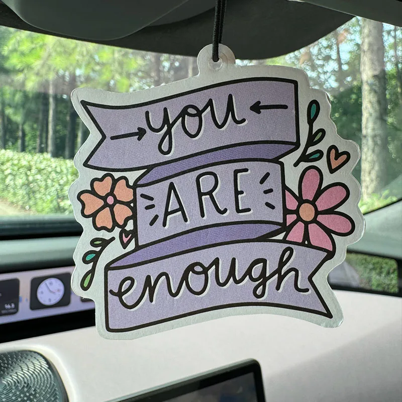You Are Enough Hilton (Hotel Scent) Neutral Car Perfume and Non-Toxic Air Freshener |   Natural Essential Oils and Aromatherapy Scent Tablets (Noroili/Grapefruit/Cedar) |   Hanging Type and Dual-Purpose with Vent Clip |   Long-Lasting Fragrance for 60-90 Days |   Deodorize and Purify the Air |   Suitable for Use in Cars, Homes, Wardrobes, and Bathrooms. |   Cartoon Animation Design |   Same as the Store.