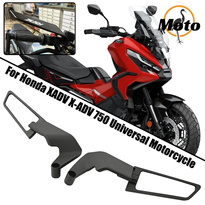For Honda XADV X ADV X-ADV 750 2018-2023 All Year Universal Motorcycle Side View Mirror Stealth Winglets Rearview Mirrors Kits