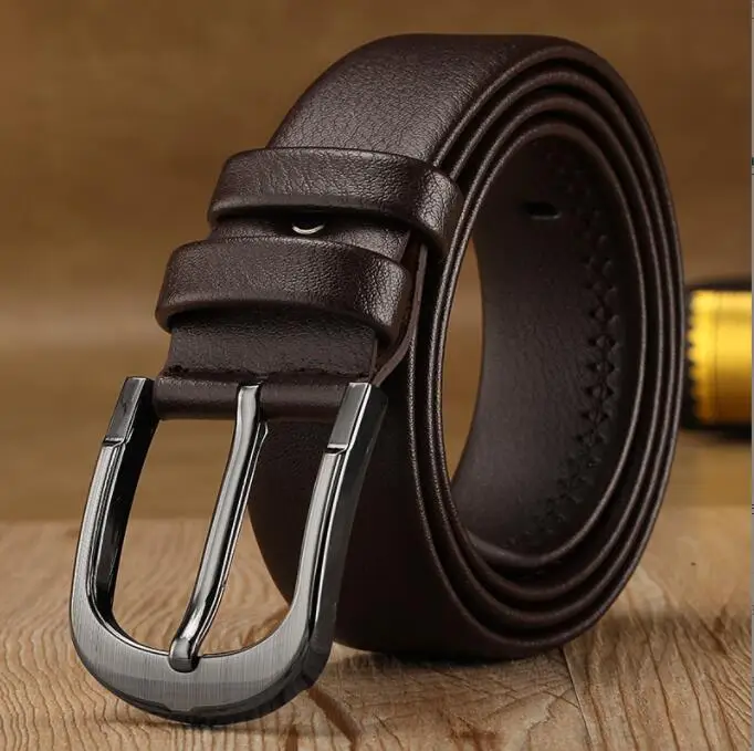 

leather luxury strap male belts For Men New Fashion Classice Vintage Pin Buckle Men Belt High Quality