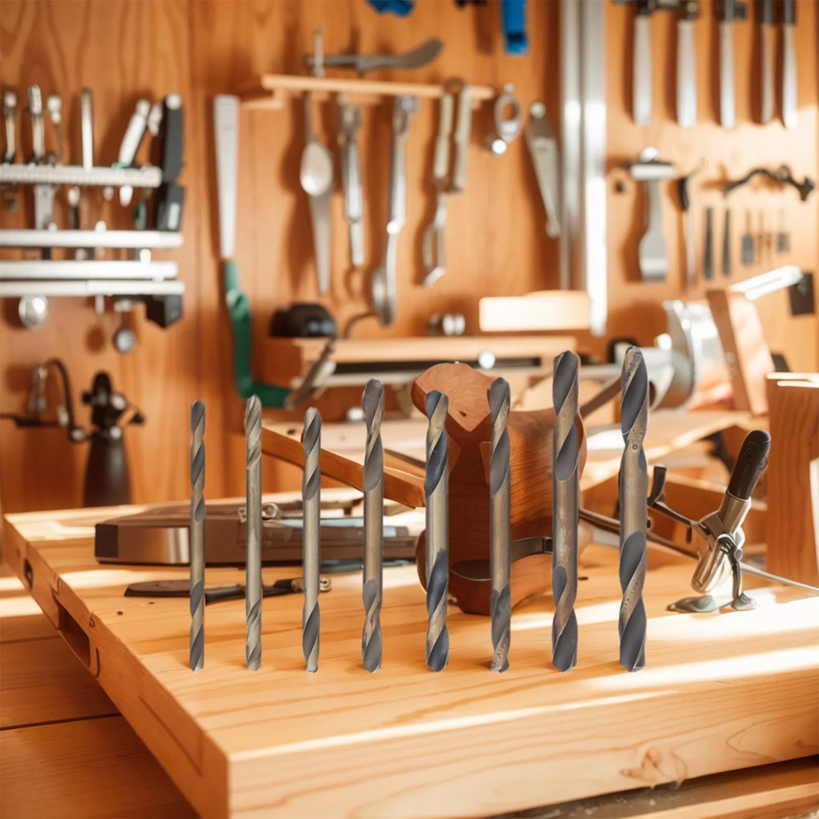 더블 헤드 드릴 비트 세트, 목재 금속 구멍 절단 304, 스테인레스 스틸 스트레이트 생크 드릴, 목재 드릴링 전동 공구, 8 개