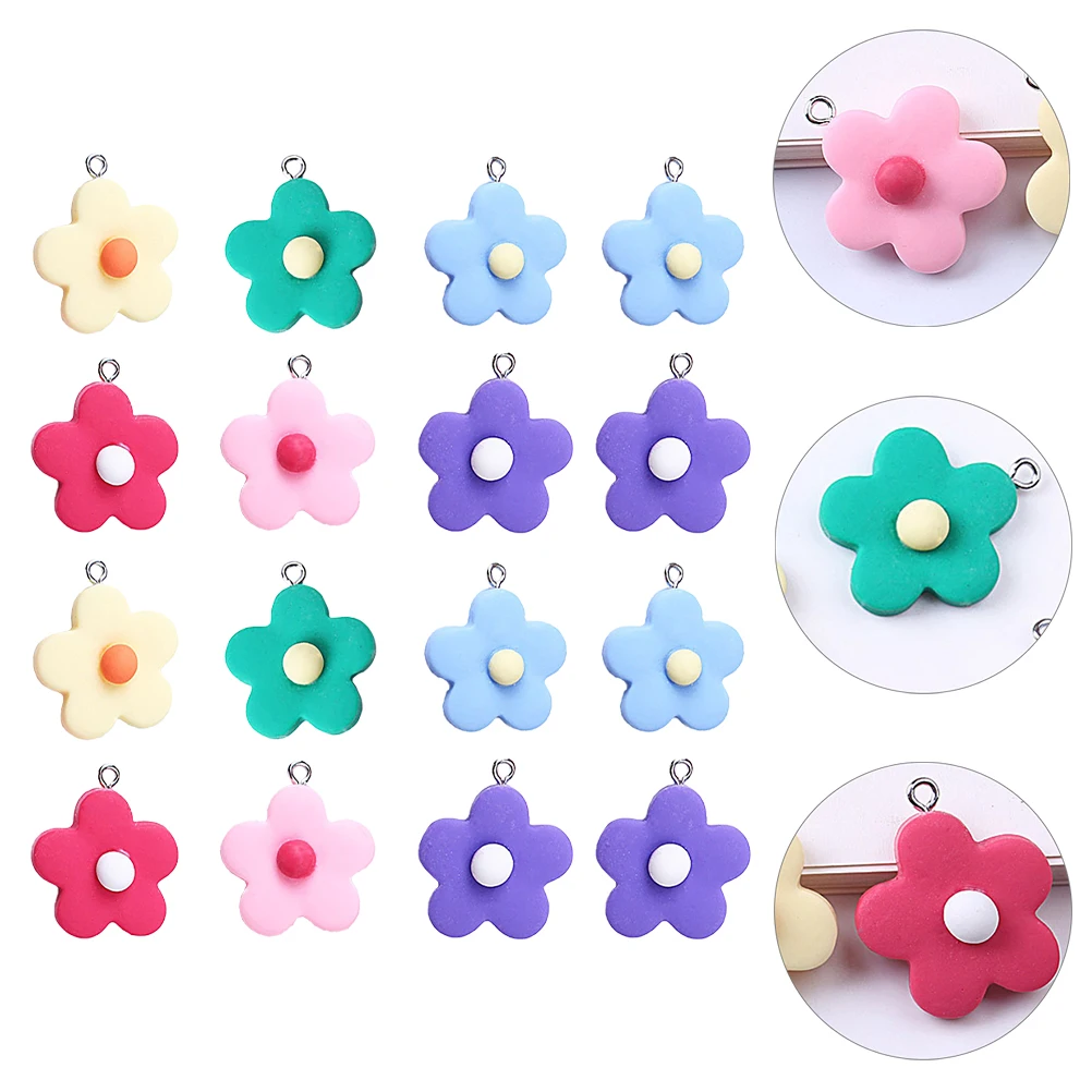 

30 Pcs Colorful Resin Flower Accessories for Necklace Bracelet Making Pendant Charms Jewelry Craft DIY Supplies