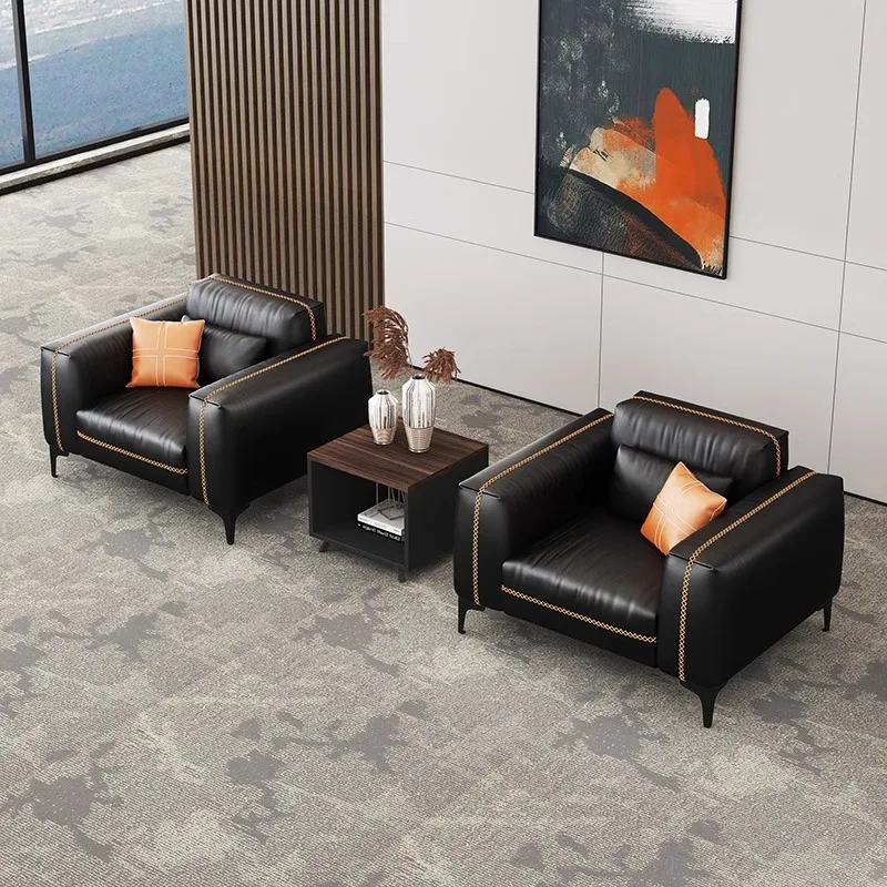 Office Waiting Room Furniture Sofa Sets Leisure Sofa PU Leather Modern Contemporary Reception Sofa