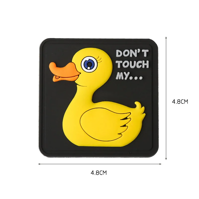 Yellow Baby Duck 3D PVC Patch 18+ Don\'t Touch My Gun Sticker Tactical Hook and Loop Morale Badge Military Patches Skull Armband