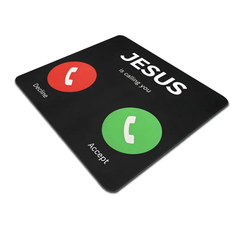 HYBXAXC Funny Call Theme Small Mouse Pad Non Slip Rubber Desk Mat Waterproof Gaming Keyboard Pad for Office Home