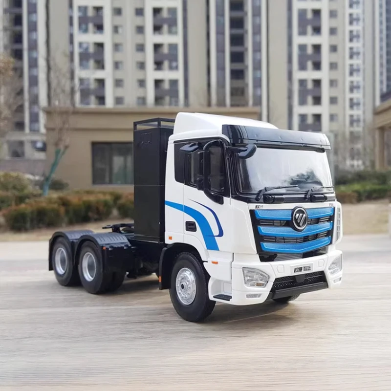 1:24 Scale Auman Zhilan EST GTL Traction Truck Pure Electric Tractor Model Alloy Engineering Car Model Decoration Gift Toys Show