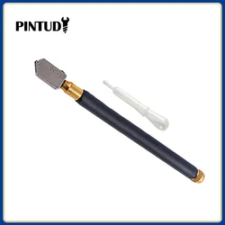 TOYO TC-17 Oil Glass Cutter Metal Handle Diamond Straight Head Cutting Tool New Black