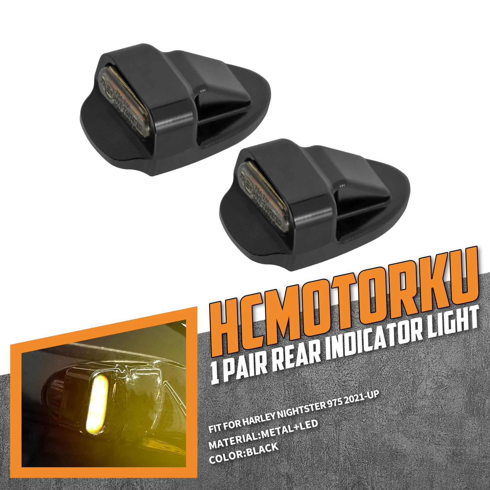 975 2021-2023 Brake Operation Indicator 12v Waterproof Motorcycle Rear Light Emitting Diode Steering