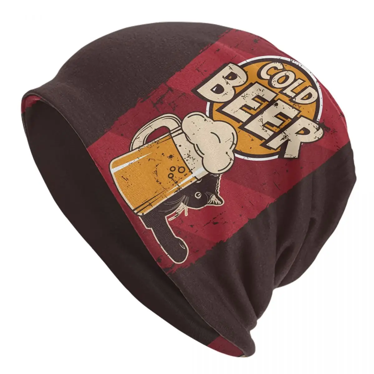 Drunk Cat Cold Beer Bonnet Outdoor Thin Skullies Beanies Caps For Men Novelty Hats