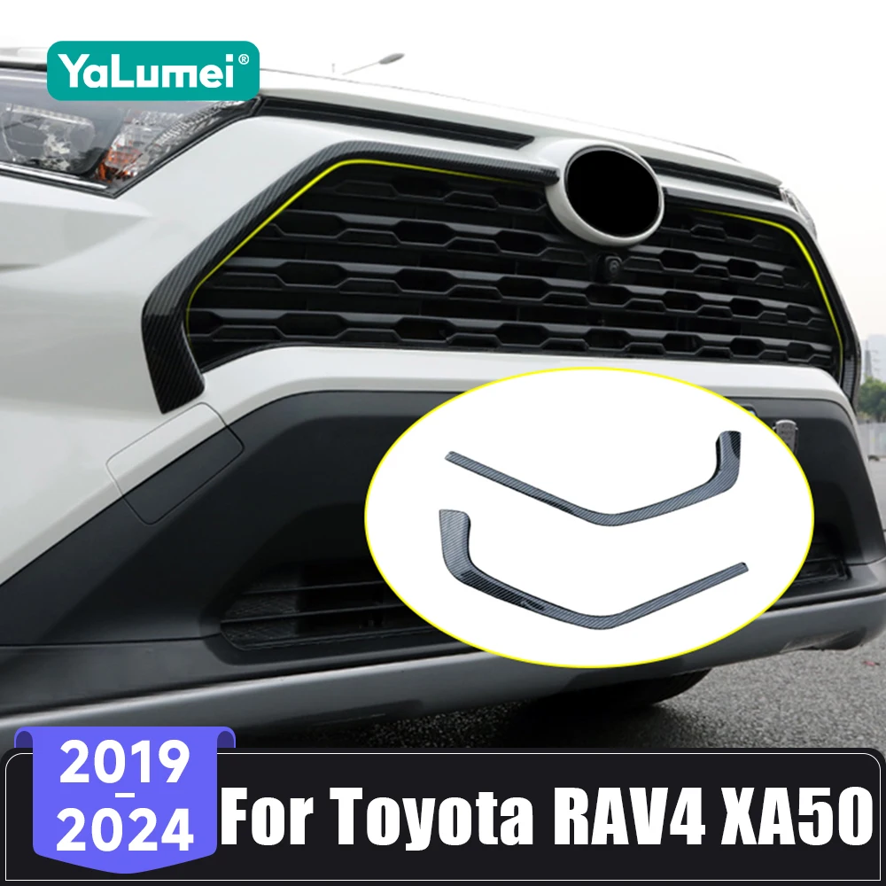 

For Toyota RAV4 XA50 RAV 4 Hybrid 2019 2020 2021 2022 2023 2024 Car Front Grille Cover Strip Bonnet Garnish Protector Sticker