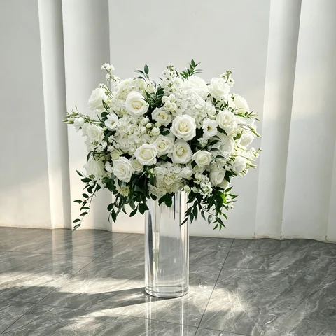 Artificial Flower Ball Fake Rose Floral Arrangement for Car Delivery Ceremony Wedding Party Table Scene Decoration