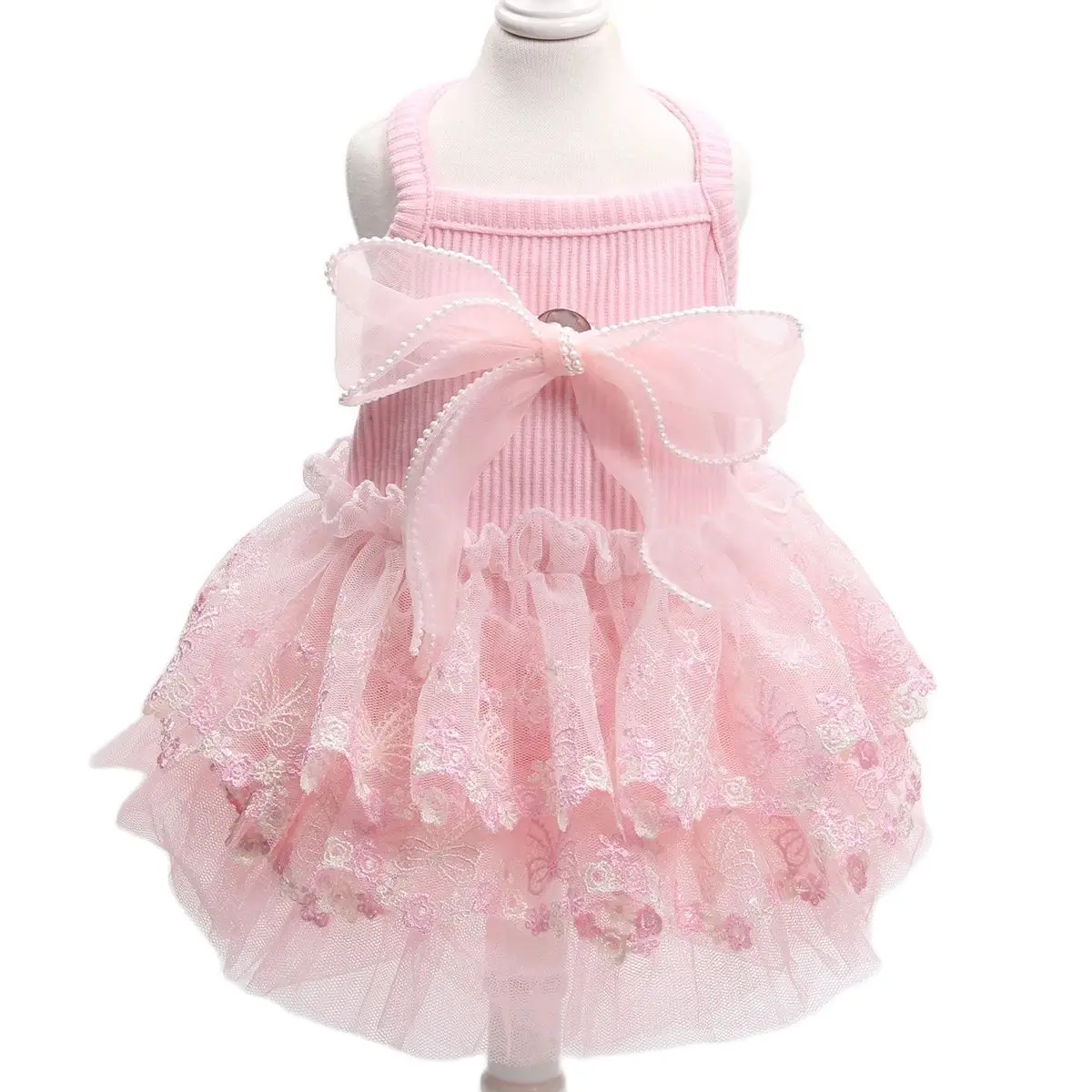 

Princess Dog Cat Dress Tutu Flowers Lace Design Pet Puppy Skirt Spring/Summer Clothes Outfit 4 Colours