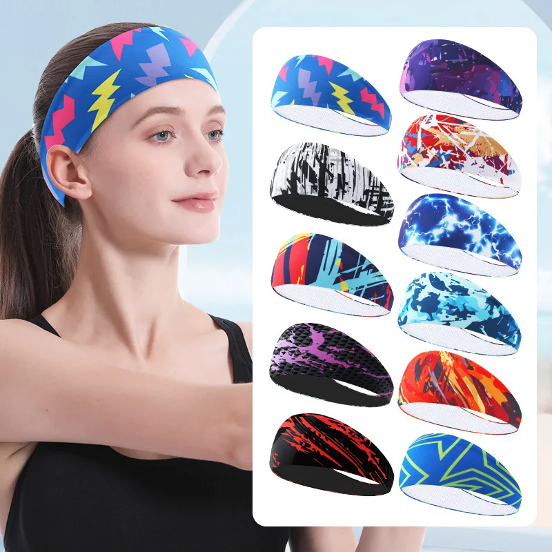 Sports Headbands Sweatband Stretch Elastic Fitness Gym Running Yoga Hair Bands Non-slip Outdoor Sports Tennis Headwrap Headwear