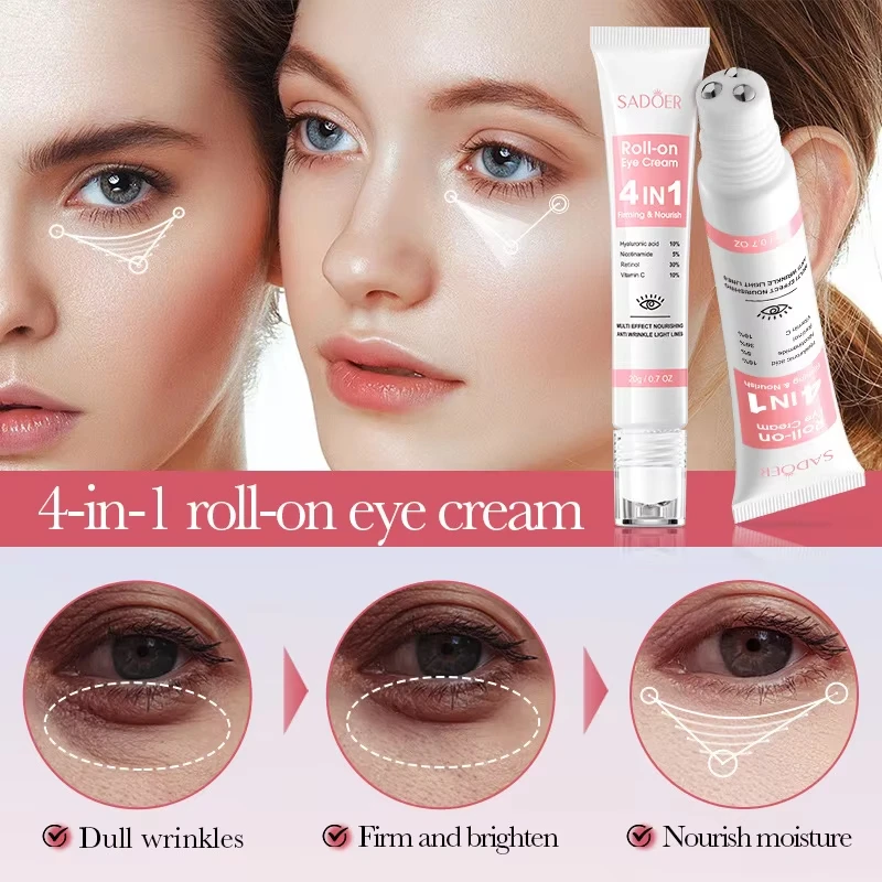 Sofortige Creme zur Entfernung von Augentaschen, Retinol, Anti-Falten, straffende Haut, verblasst feine Linien, Anti-Dunkle-Kreis-Schwellungen, erhellt die Augenpflege