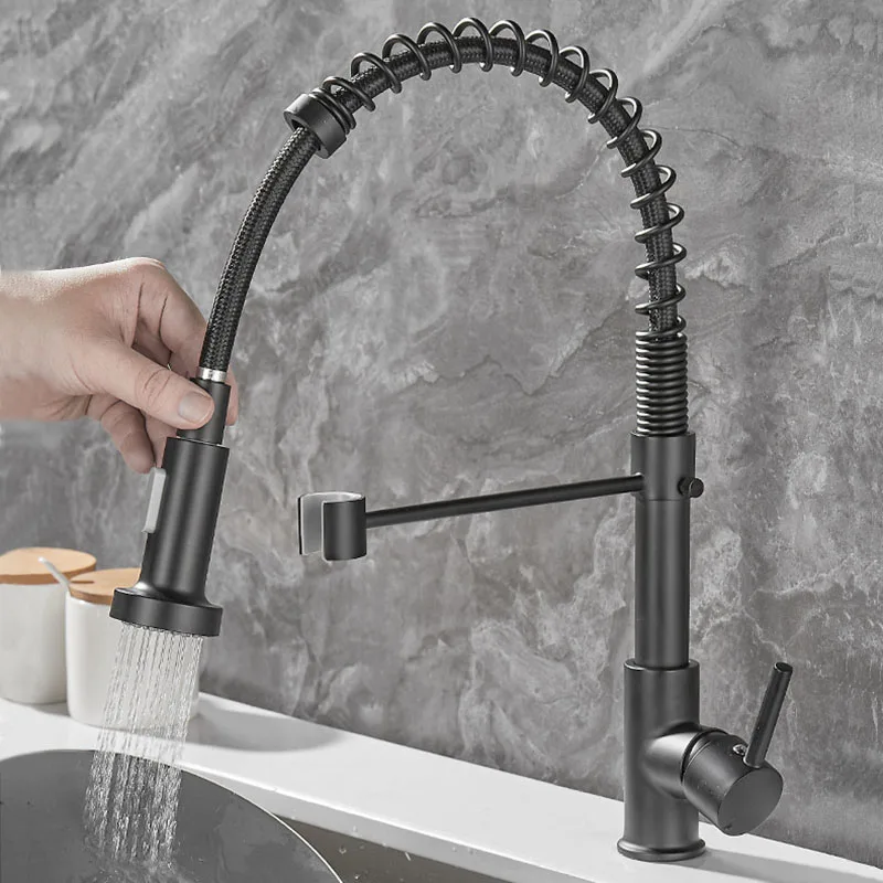 Removable Black Gourmet Kitchen Faucets Kitchen Removable For Kitchen Sink Mixer Tap For Sink 360 Degree Rotation