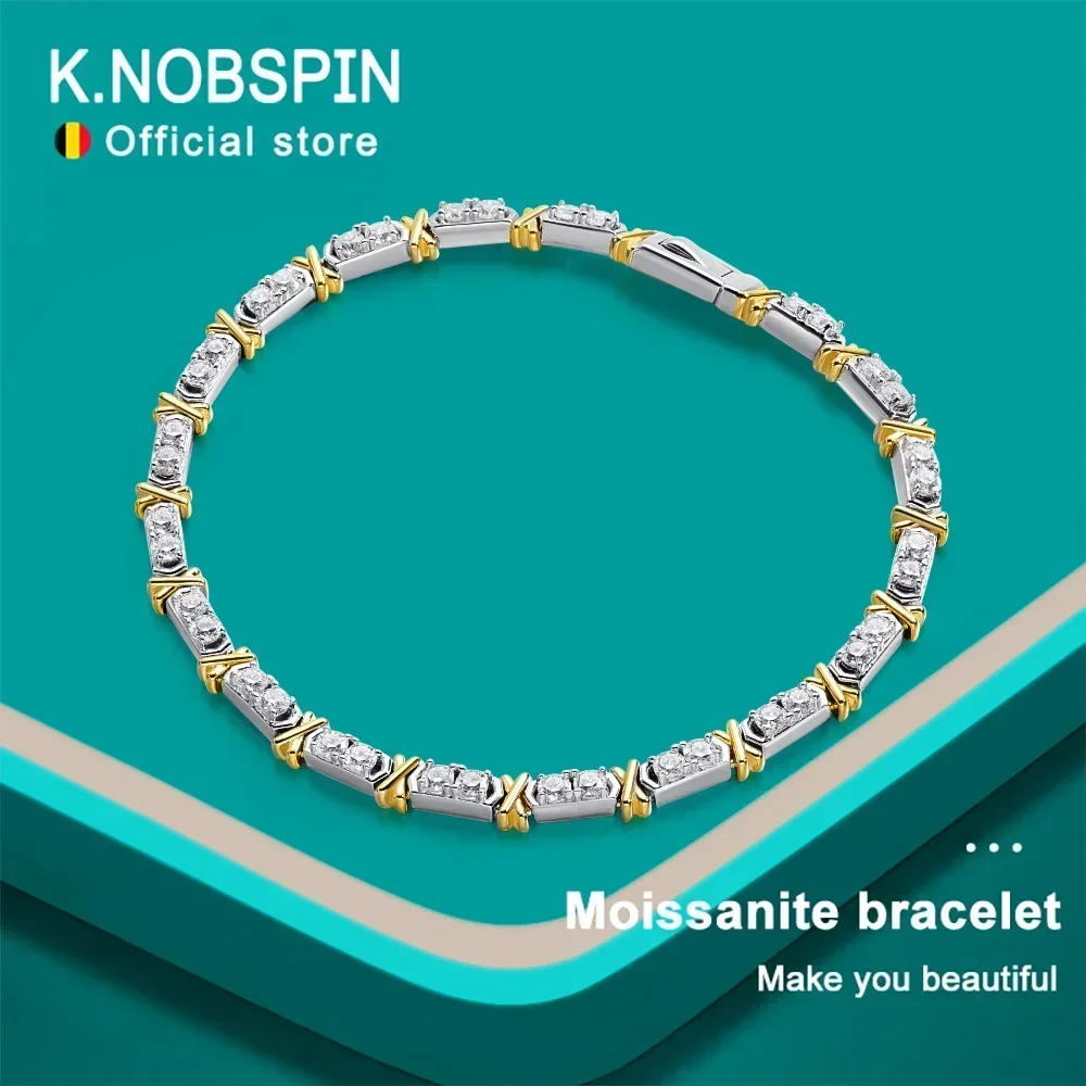

New D VVS1 Moissanite Tennis Bracelet 18K White Gold Plated s925 Sterling Silver with GRA Diamond Bracelets for Women Man
