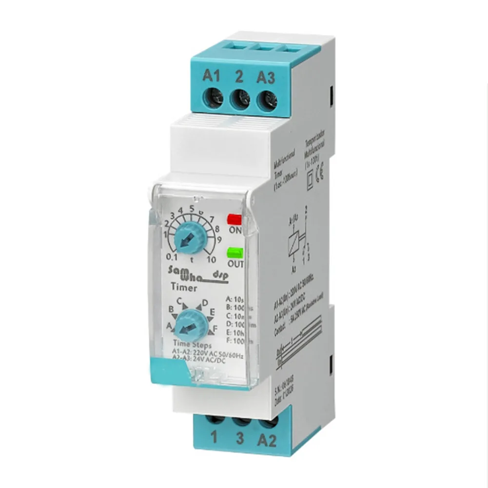ABS ERV-08-V2 Adjustable Electronic Time Delay Relay 0.1S~100 Hours For Industrial ERV-08-V2 Time Relay