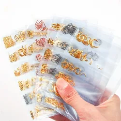 1 Pack Mixed Design Metal 3D Nail Art Decoration Charm Accessories Bullion Line Frame Studs Rivet Parts Nails Supplies Material