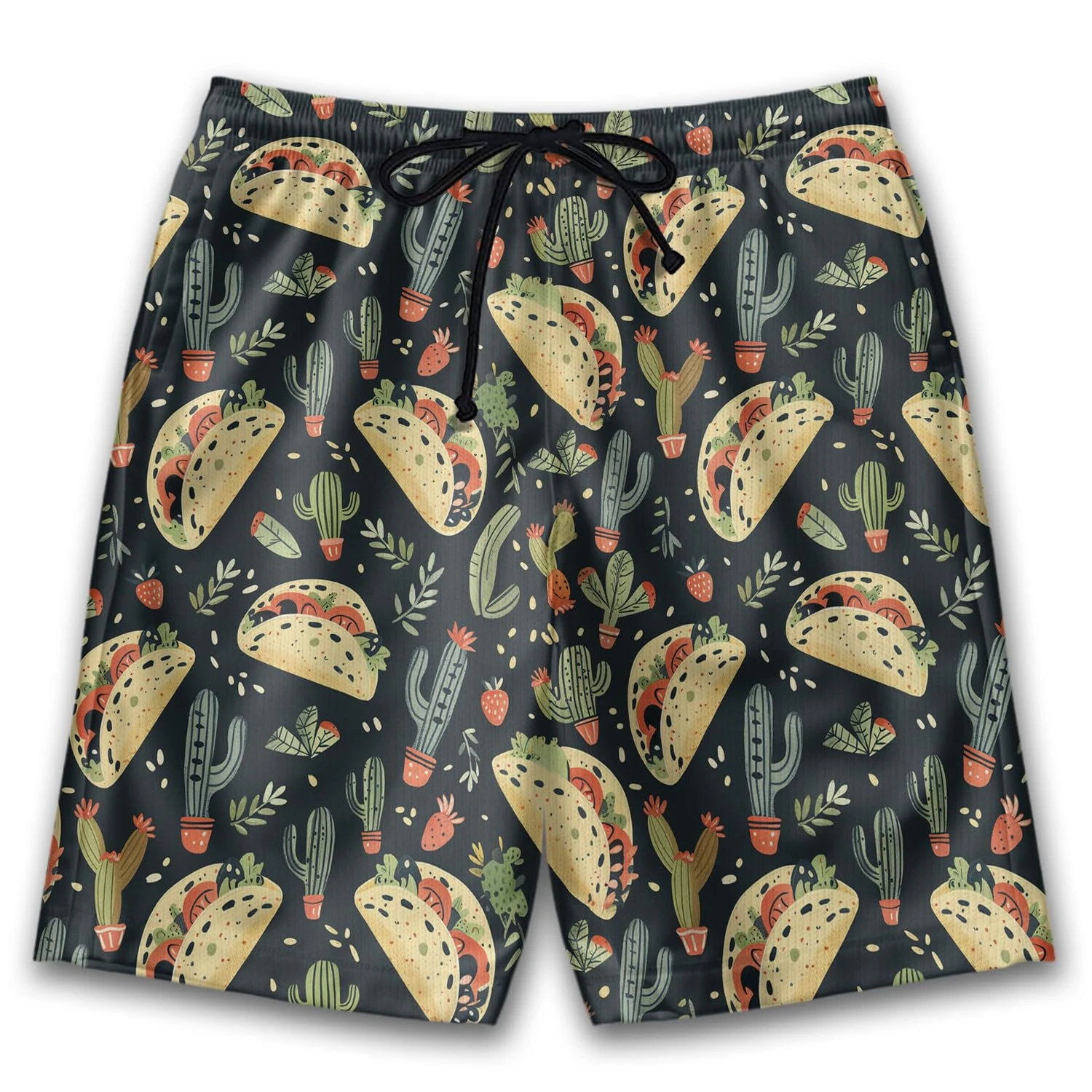 Fashion Mexico Burrito Graphic Short Pants For Men Delicious Taco Beach Shorts Hawaiian Party Chicken Roll Board Shorts Bermudas