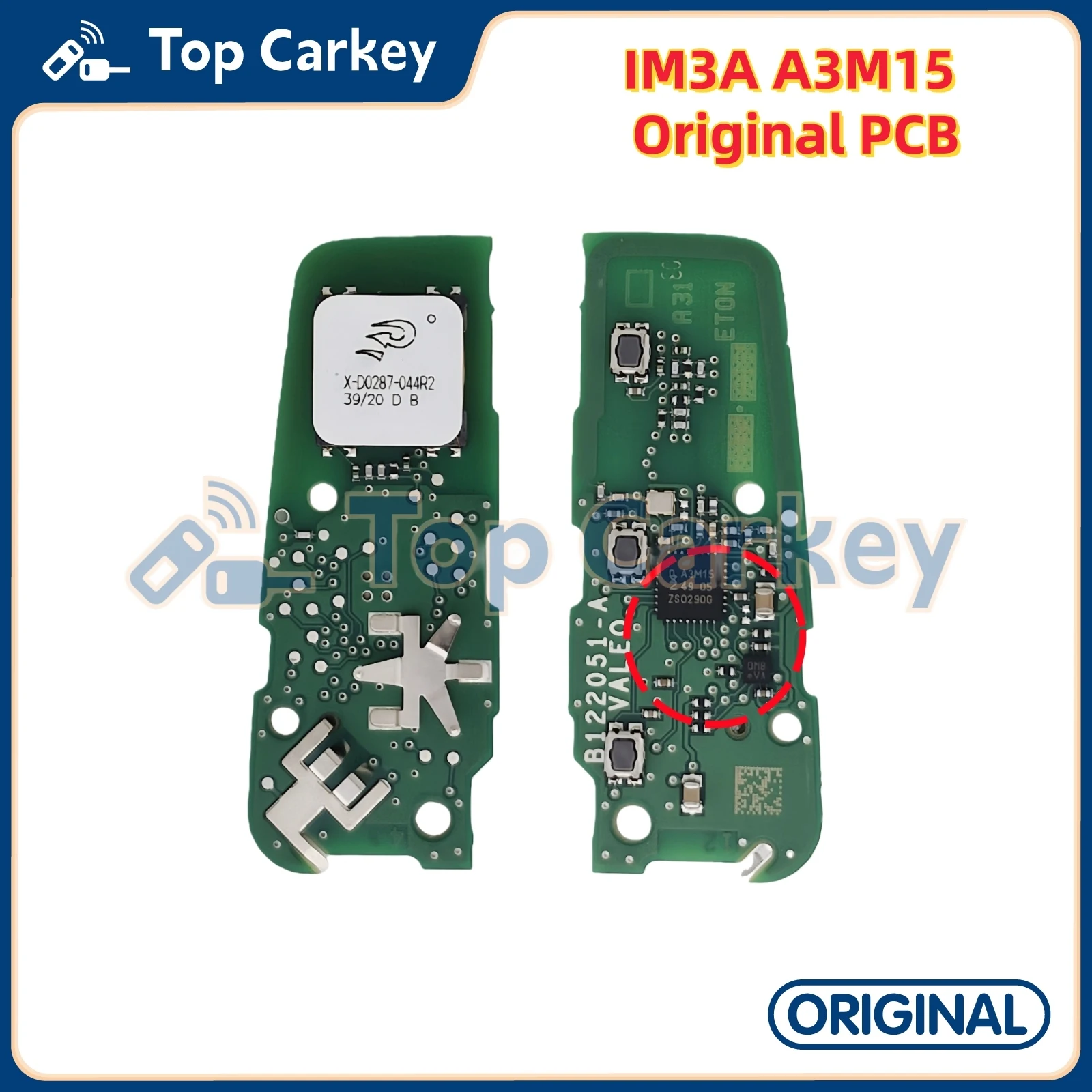 TopCarkey IM3A Original PCB Smart Remote Key A3M15 ID4A Chip 433MHz for Citroen C3 C4 C5 Peugeot 308 408 508 2008 3008 4008