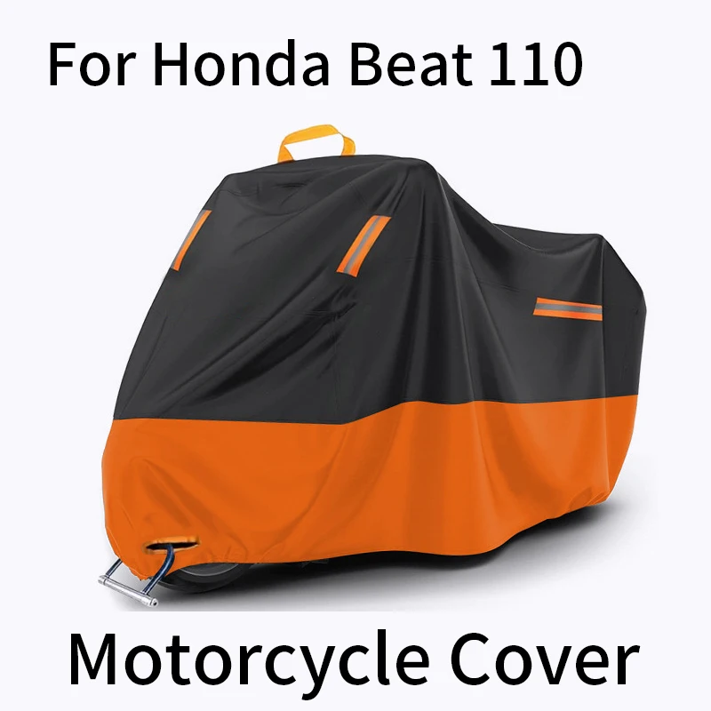 ホンダビート-110-用、防水-uv-防塵オートバイカバー、反射ストリップ、ロック穴-収納バッグ付き