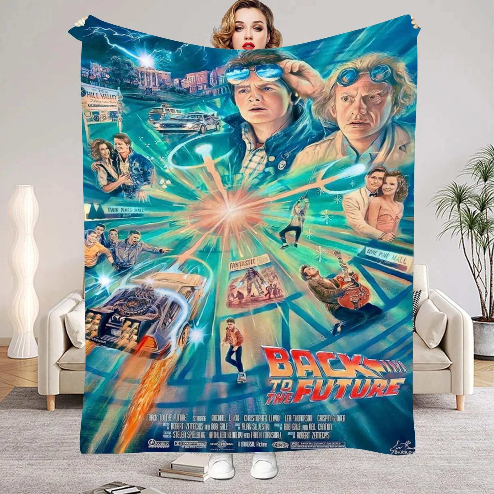 Back To The Future Classic Movie Retro Blanket Soft Warm Flannel Blanket For Bed Sofa Camping Boy Birthday Gift