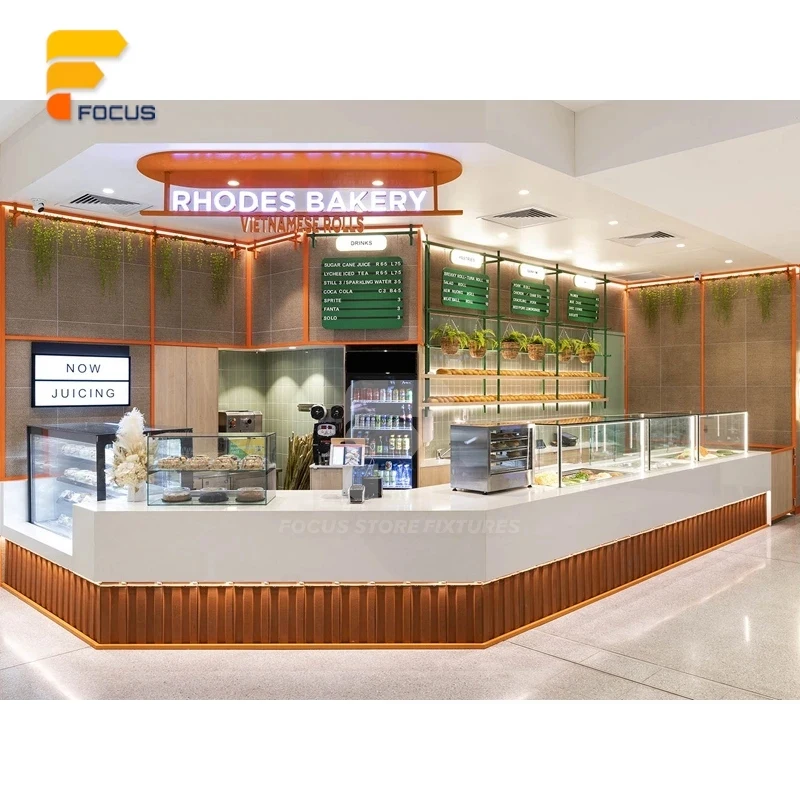 custom.Custom Led Display Table Shop Fitting Solution Bubble Tea Shop Interior