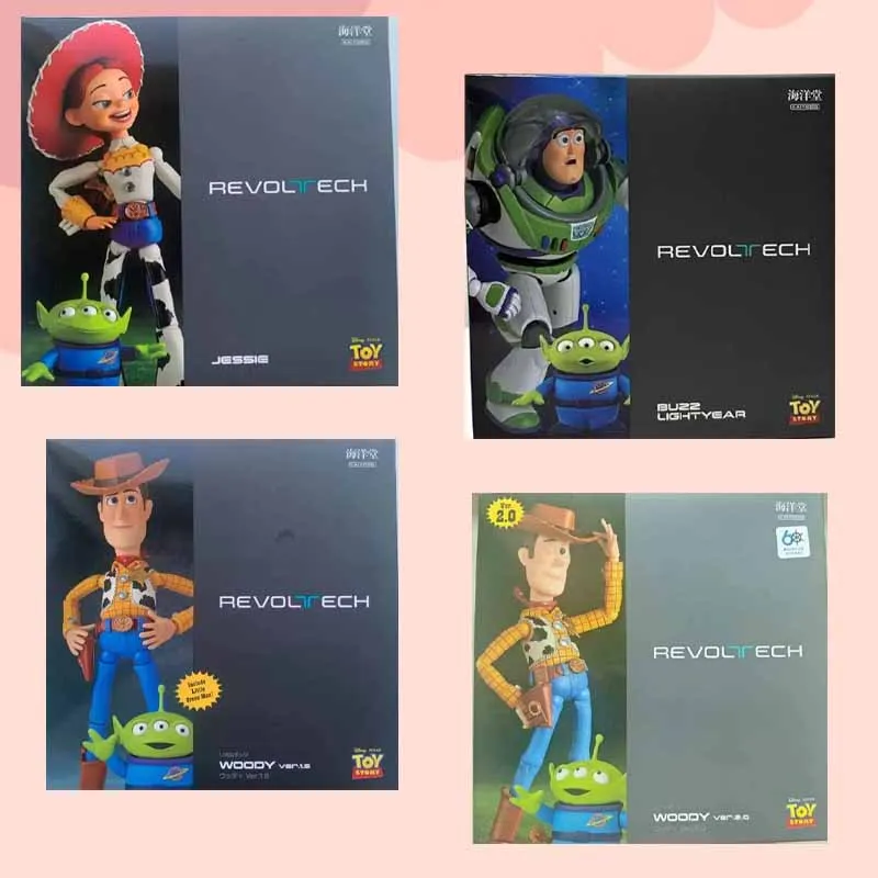 Kaiyodo original revoltech cowboy policial anime figura jessis woody ver 1.5 buzz lightyear 2.anime figuras de ação brinquedos para meninos