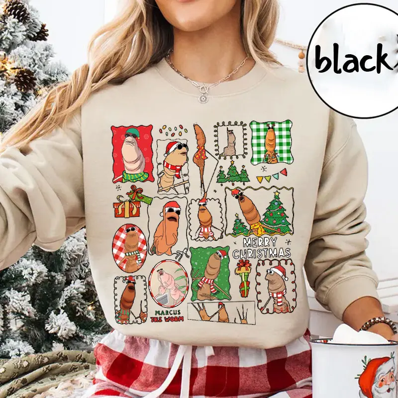 ماركوس الدودة عيد الميلاد البلوز لا أحب هذا روك هوديس الفيروسية ميمي فريد هوديي هدية الكريسماس أفكار ملابس حريمي #6