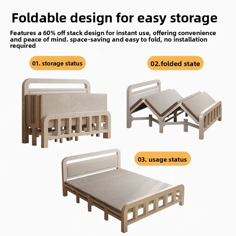 YFY Stacked Bed Human Bed Household Adult Simple Bed Small M Rental Room Bedroom Hard Board Strong Iron